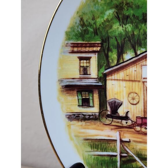 Country Living Legacy Plate Collector Wall Decor Porcelain 8 1/2" Gold Trim Vtg - Picture 4 of 12